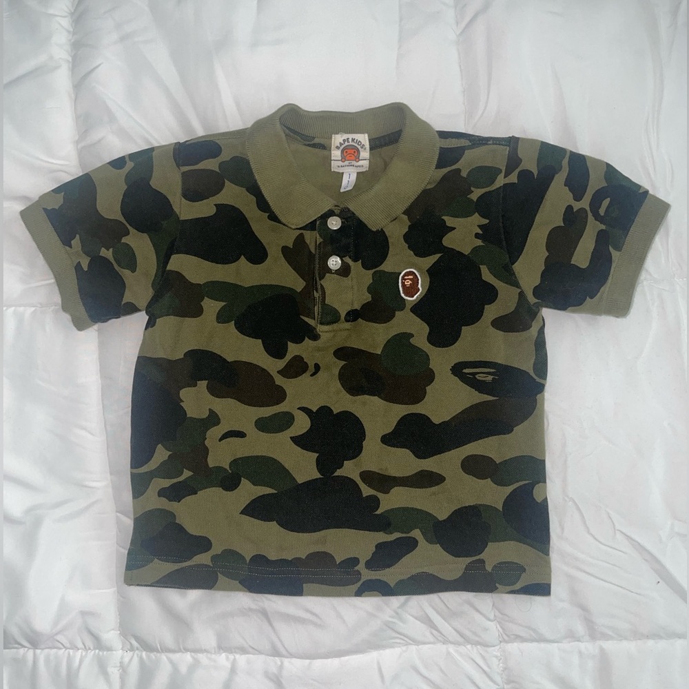 BAPE Kids 1st Camo One Point Polo 'Green' | Size 4-5T 🧸